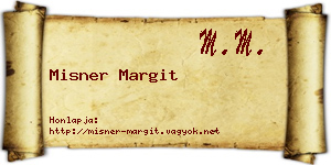 Misner Margit névjegykártya